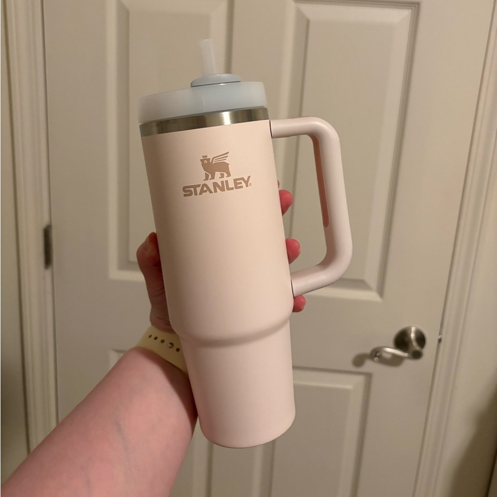 Stanley Light Pink Insulated Travel Tumbler with Handle and Straw